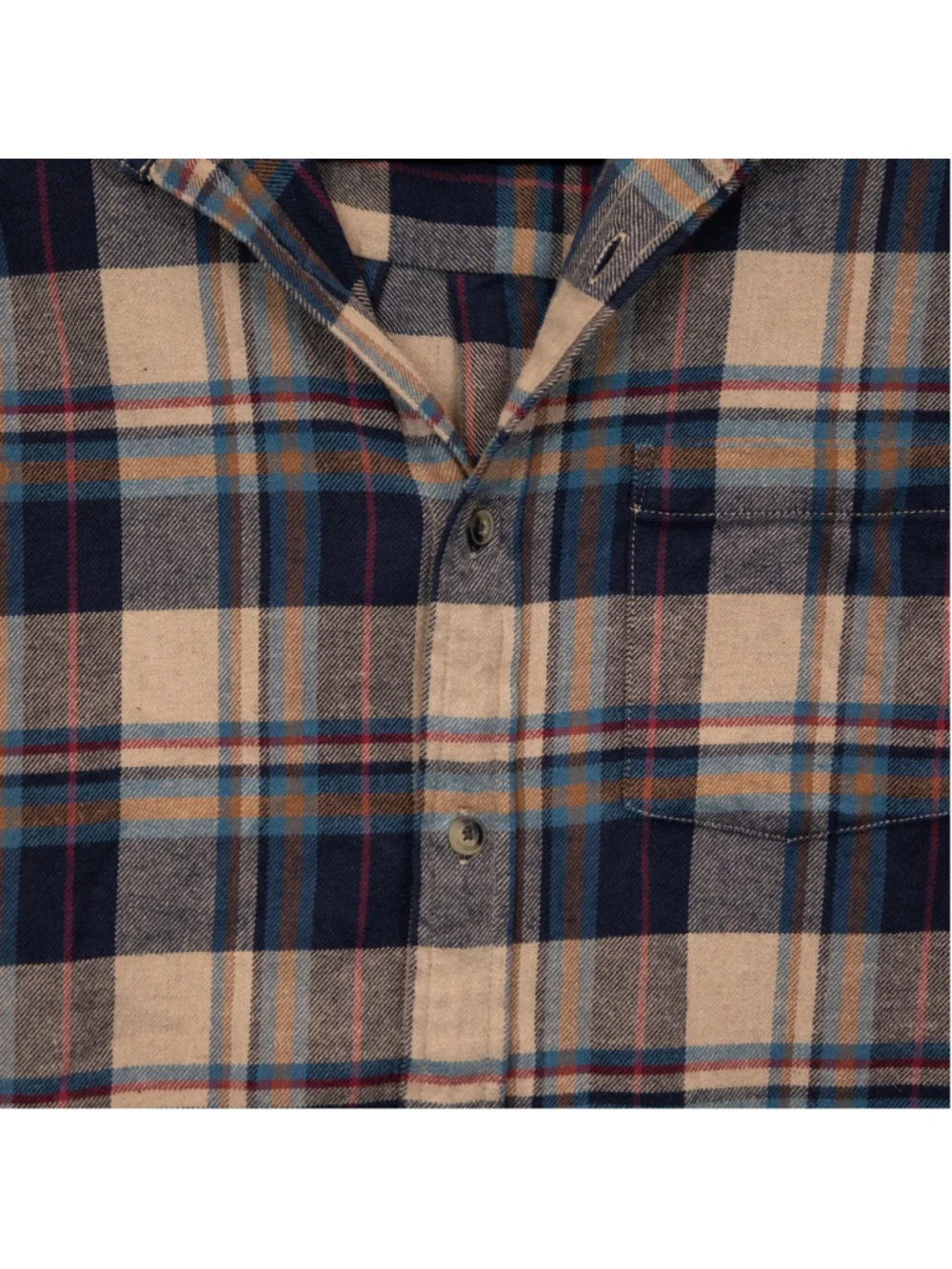 Marine Layer Classic Fit Balboa beige plaid flannel button-down shirt-M